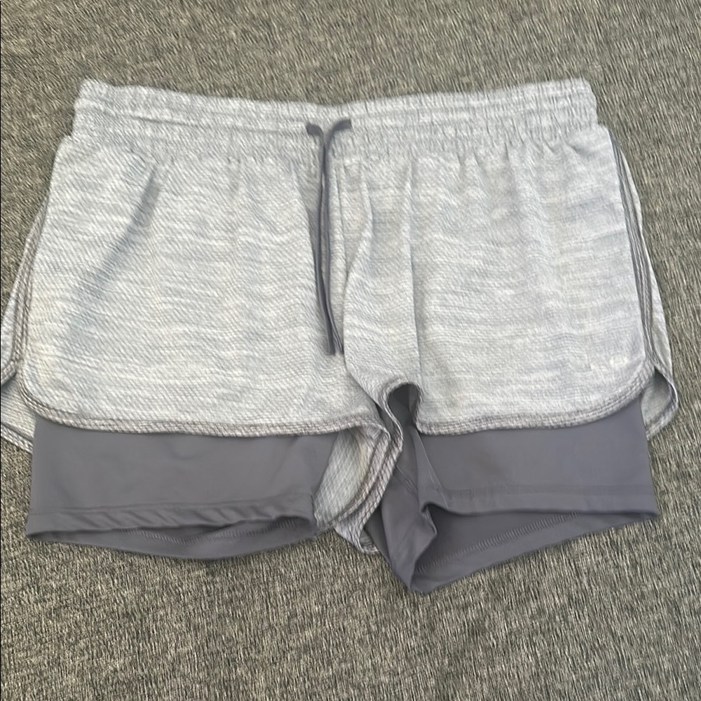 Champion Gray Athletic Shorts with Layered Design
